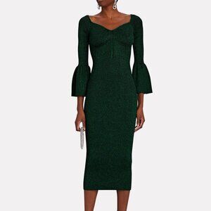 Self-Portrait Off-The-Shoulder Knit Midi Dress